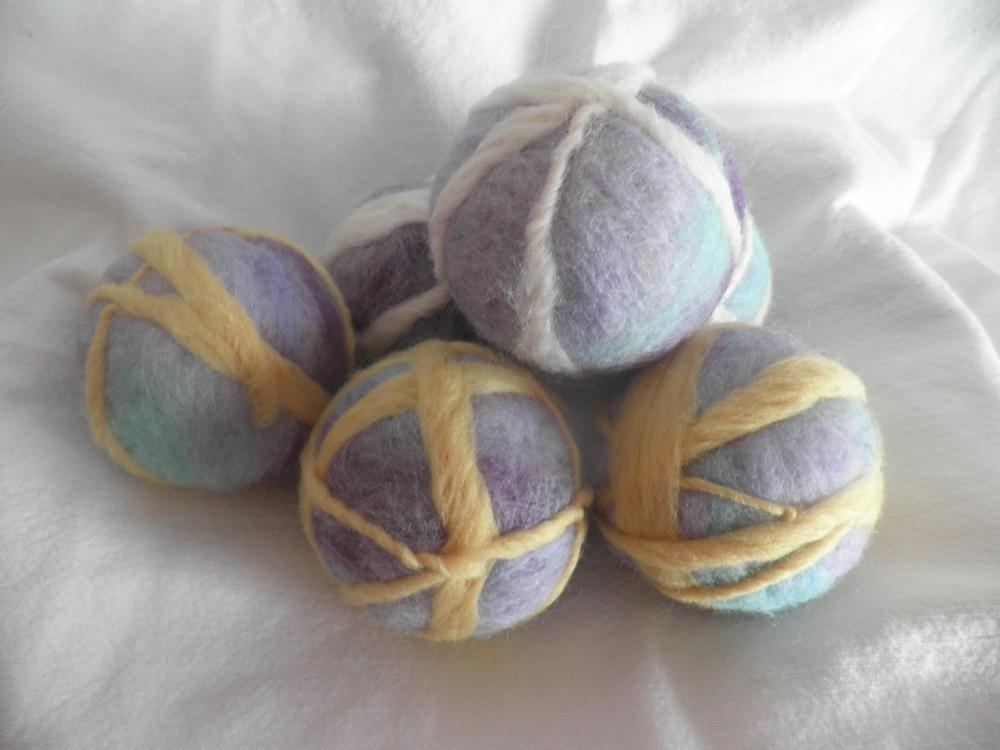 Wool Dryer Balls. Filled With Lavender. Wool Art Balls, Bowl Fillers, Ornaments. Natural Air Freshener. Eco Friendly, Unique, Ooak.