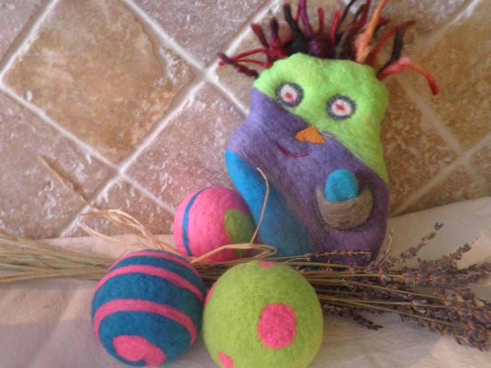 Felted Wool Buddy. Wool Monster Friend. Lavender Filled Toy. Eco Friendly And Natural Child Toy. Unique Gift. Ooak. Travel Sized Toy
